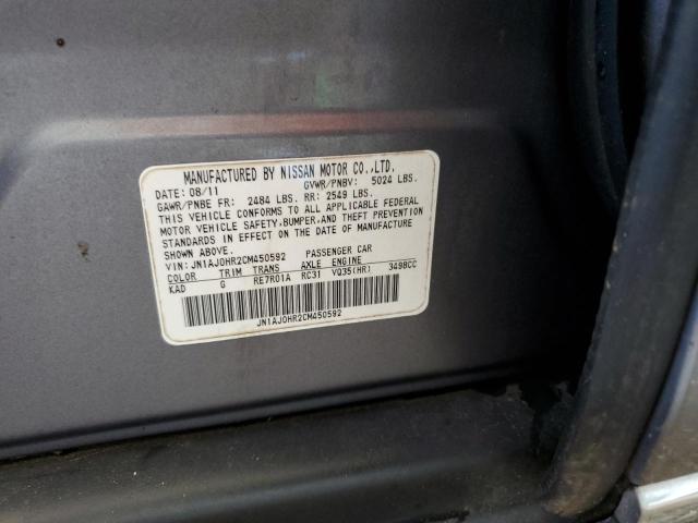 JN1AJ0HR2CM450592 - 2012 INFINITI EX35 BASE Արծաթագույն լուսանկար 14