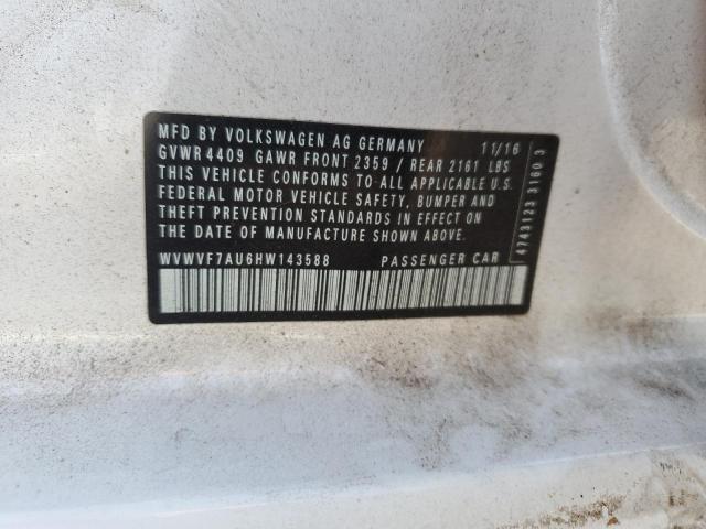 WVWVF7AU6HW143588 - 2017 VOLKSWAGEN GOLF R თეთრი ფოტო 12