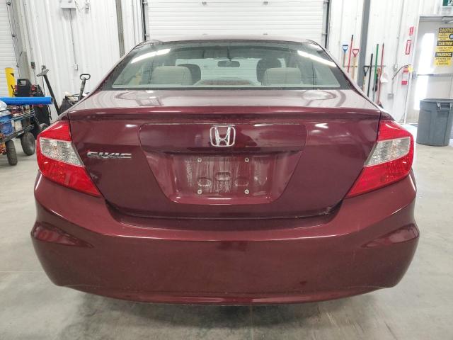 2HGFB2E58CH027839 - 2012 HONDA CIVIC LX Bordeaux Foto 6