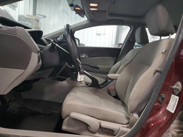 2HGFB2E58CH027839 - 2012 HONDA CIVIC LX Bordeaux Foto 7