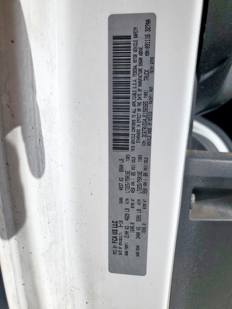 3C6TRVDG4JE156565 - 2018 RAM PROMASTER 2500 HIGH Blanc photo 12