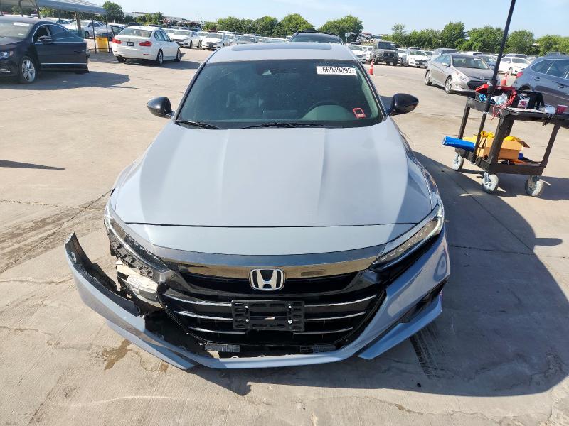 1HGCV2F34MA030258 - 2021 HONDA ACCORD SPORT GRAY photo 5