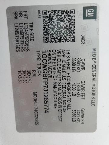 1GCWGBFP7J1265774 - 2018 CHEVROLET EXPRESS G2 თეთრი ფოტო 13