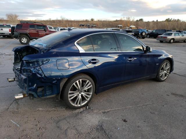 JN1EV7ARXJM439801 - 2018 INFINITI Q50 LUXE BLUE photo 3