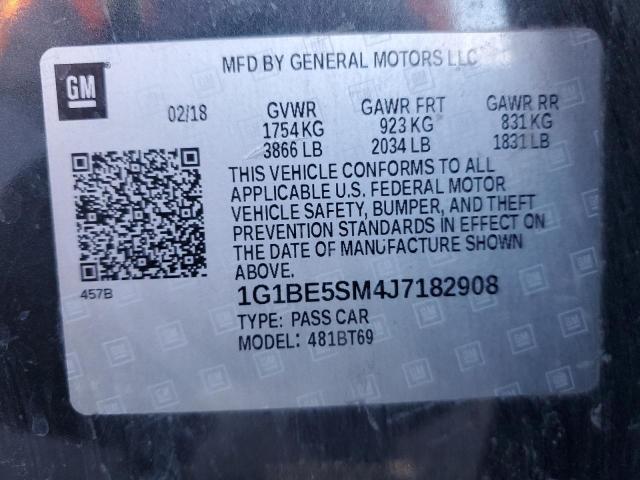 1G1BE5SM4J7182908 - 2018 CHEVROLET CRUZE LT CHARCOAL photo 12