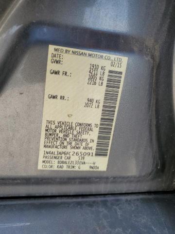 1N4AL3AP6FC265091 - 2015 NISSAN ALTIMA 2.5 SILVER photo 12