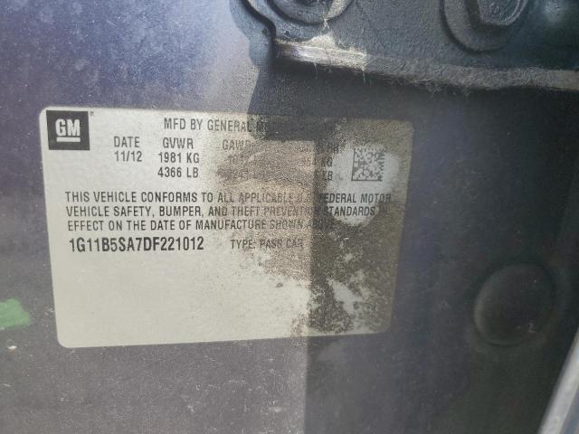 1G11B5SA7DF221012 - 2013 CHEVROLET MALIBU LS 蓝色 照片 12