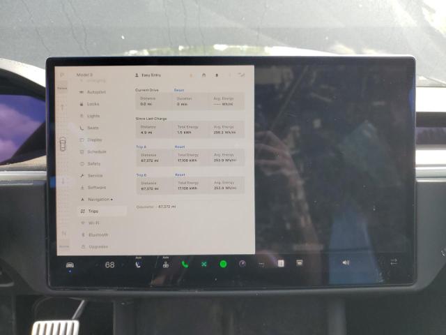 5YJSA1E51NF479666 - 2022 TESLA MODEL S შავი ფოტო 9