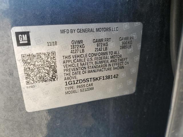 1G1ZD5ST5KF138142 - 2019 CHEVROLET MALIBU LT CHARCOAL photo 13