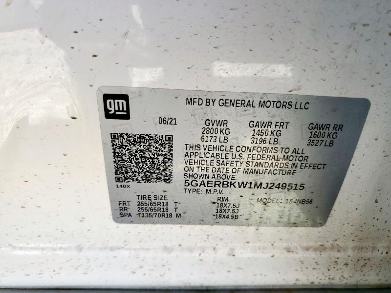 5GAERBKW1MJ249515 - 2021 BUICK ENCLAVE ESSENCE Ağ foto 14
