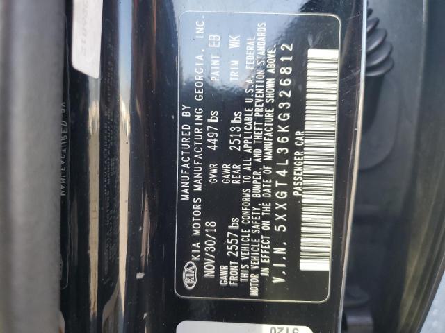 5XXGT4L36KG326812 - 2019 KIA OPTIMA LX BLACK photo 12