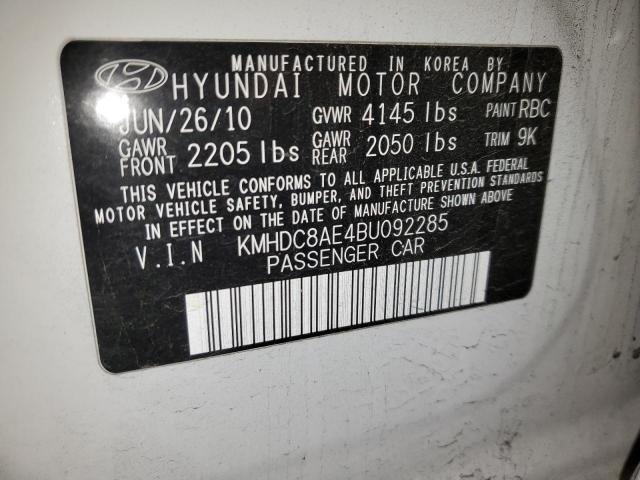 KMHDC8AE4BU092285 - 2011 HYUNDAI ELANTRA TO GLS WHITE photo 10