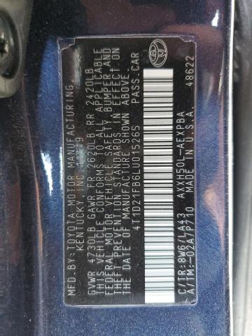 4T1D21FB6LU015265 - 2020 TOYOTA AVALON LIMITED BLUE photo 12