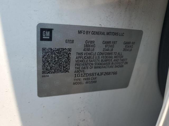 1G1ZD5ST4JF268766 - 2018 CHEVROLET MALIBU LT Білий фото 12