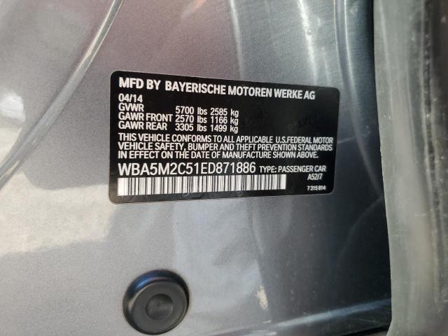 WBA5M2C51ED871886 - 2014 BMW 535 IGT GRAY photo 12