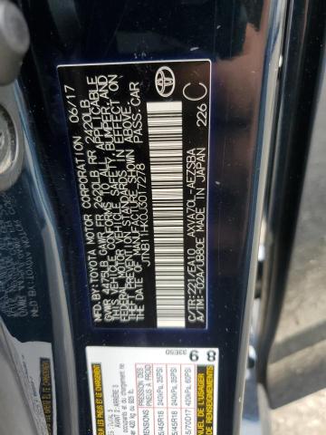 JTNB11HK0J3017278 - 2018 TOYOTA CAMRY L BLACK photo 12