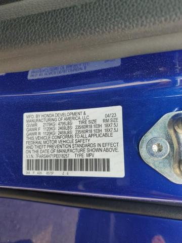 7FARS4H71PE018257 - 2023 HONDA CR-V EXL BLUE photo 13