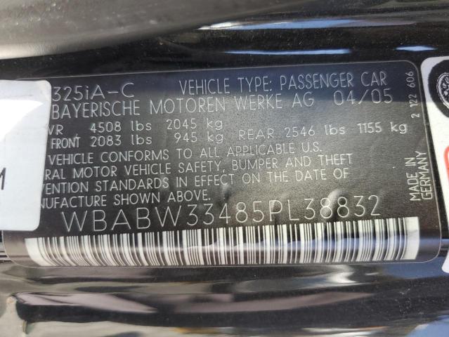 WBABW33485PL38832 - 2005 BMW 325 CI Schwarz Foto 12