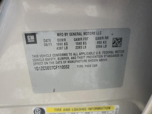 1G1ZC5E07CF110932 - 2012 CHEVROLET MALIBU 1LT GOLD photo 12