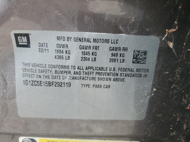 1G1ZC5E15BF292119 - 2011 CHEVROLET MALIBU 1LT 棕色 照片 13