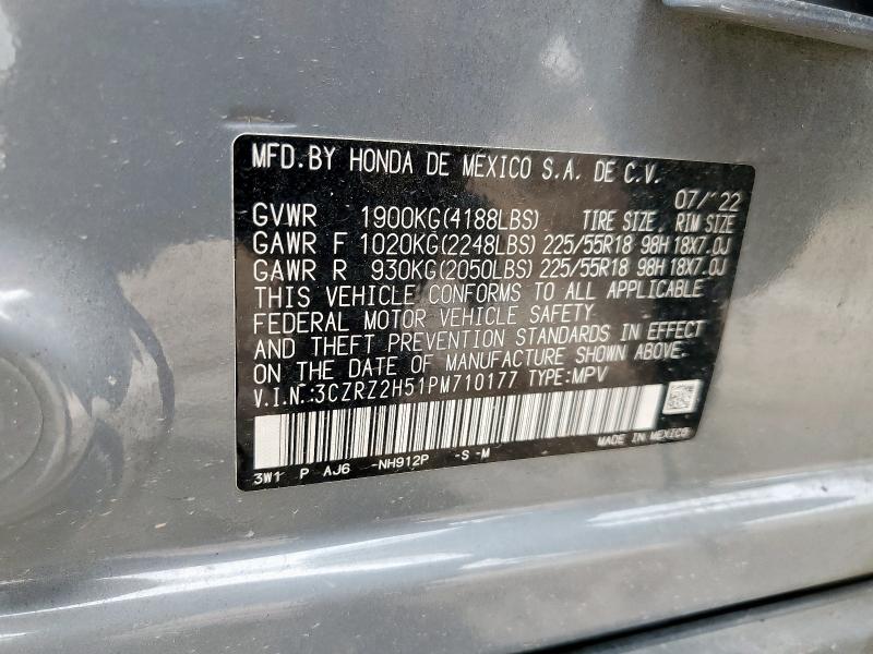 3CZRZ2H51PM710177 - 2023 HONDA HR-V SPORT 灰色 照片 13