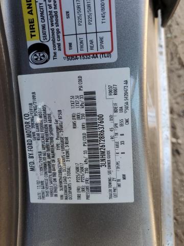 3LNHM26T28R637600 - 2008 LINCOLN MKZ SILVER photo 12