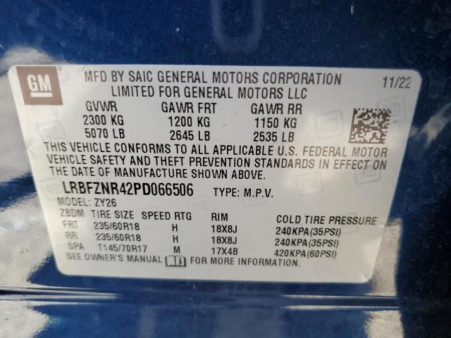 LRBFZNR42PD066506 - 2023 BUICK ENVISION ESSENCE BLUE photo 12