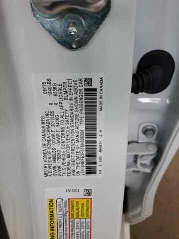 2HGFE2F51SH606384 - 2025 HONDA CIVIC SPORT WHITE photo 12