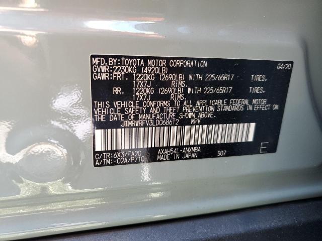 JTMRWRFV3LD068612 - 2020 TOYOTA RAV4 XLE GRAY photo 13