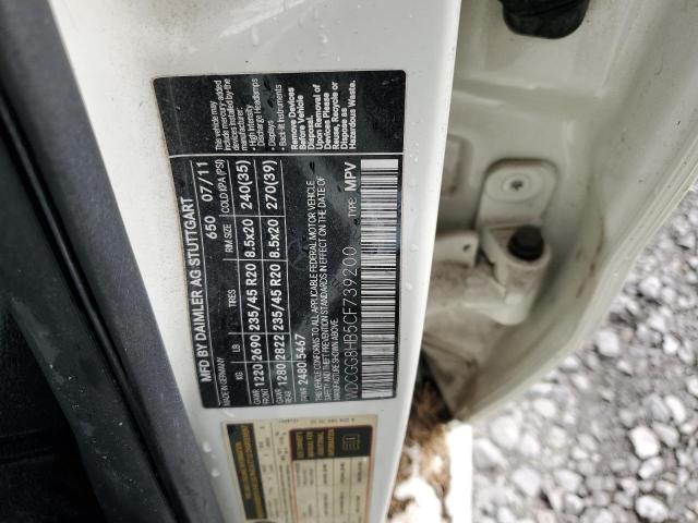 WDCGG8HB5CF739200 - 2012 MERCEDES-BENZ GLK 350 4MATIC WHITE photo 12