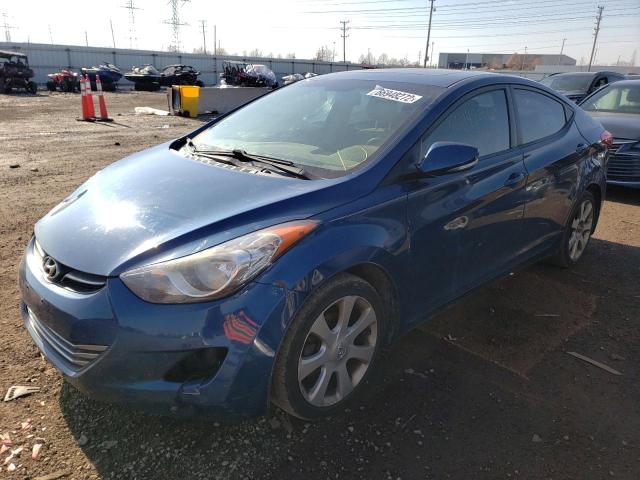 KMHDH4AE8DU947390 - 2013 HYUNDAI ELANTRA GLS BLUE photo 2