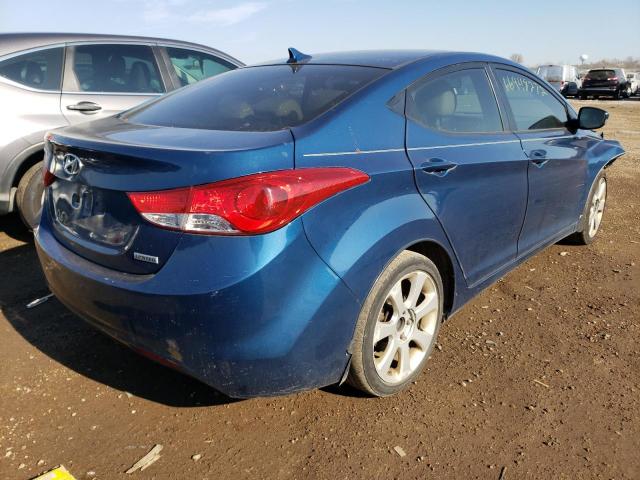 KMHDH4AE8DU947390 - 2013 HYUNDAI ELANTRA GLS BLUE photo 4