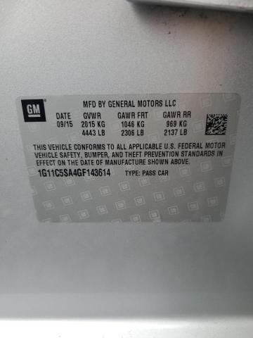 1G11C5SA4GF143614 - 2016 CHEVROLET MALIBU LIM LT SILVER photo 13