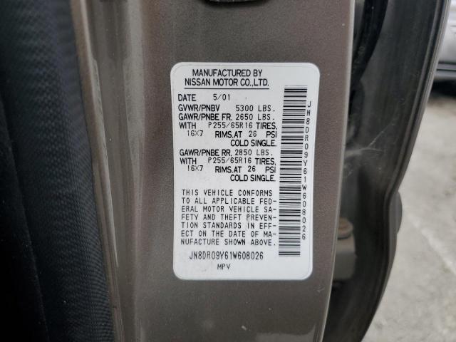 JN8DR09Y61W608026 - 2001 NISSAN PATHFINDER LE 棕色 照片 13