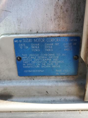 JS2YB413375107561 - 2007 SUZUKI SX4 GRAY photo 12