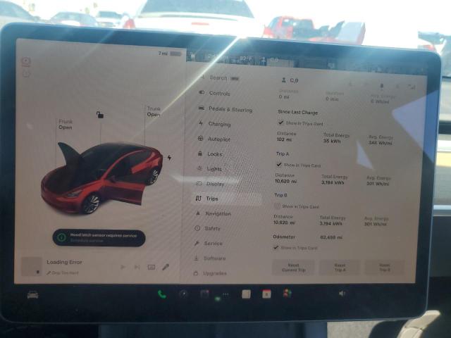 5YJ3E1EA2NF192004 - 2022 TESLA MODEL 3 RED photo 9