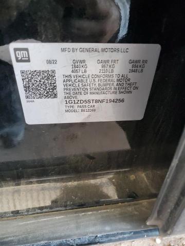 1G1ZD5ST8NF194256 - 2022 CHEVROLET MALIBU LT BLACK photo 13