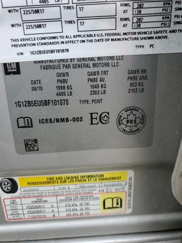 1G1ZB5EU5BF101070 - 2011 CHEVROLET MALIBU LS SILVER photo 13