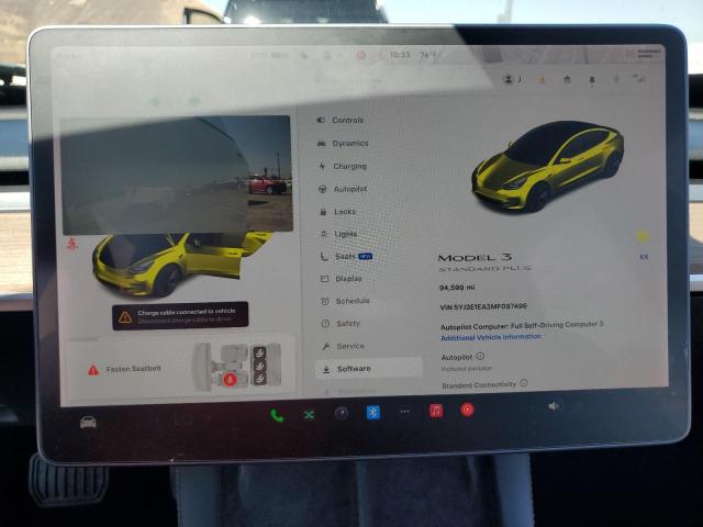 5YJ3E1EA3MF097496 - 2021 TESLA MODEL 3 WHITE photo 9