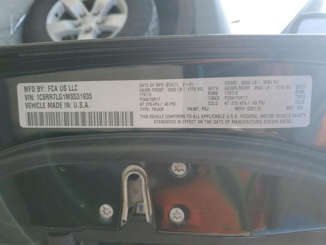 1C6RR7LG1MS531935 - 2021 RAM 1500 CLASS SLT Qara foto 12