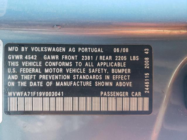 WVWFA71F19V003041 - 2009 VOLKSWAGEN EOS LUX 青绿色 照片 13