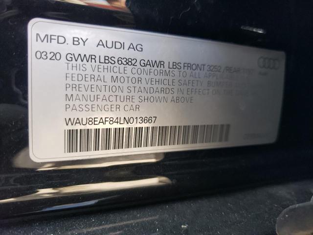 WAU8EAF84LN013667 - 2020 AUDI A8 L BLACK photo 12