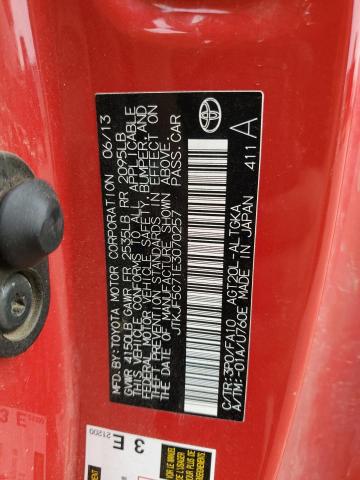 JTKJF5C71E3070257 - 2014 TOYOTA SCION TC RED photo 13