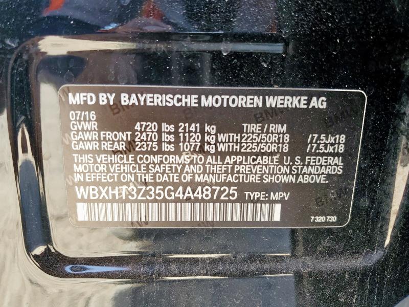 WBXHT3Z35G4A48725 - 2016 BMW X1 XDRIVE28I 黑色 照片 13