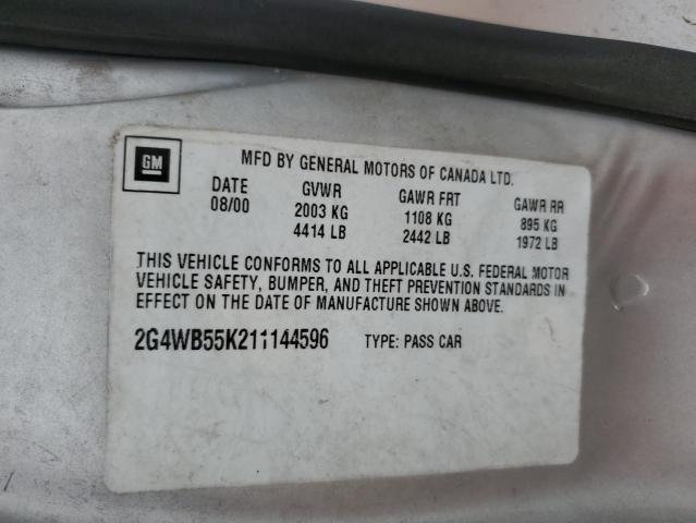 2G4WB55K211144596 - 2001 BUICK REGAL LS 灰色 照片 12