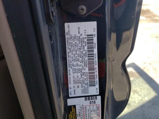 5TETX62N47Z425428 - 2007 TOYOTA TACOMA PRERUNNER ACCESS CAB BLACK photo 12