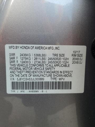 5J8YD3H53JL000889 - 2018 ACURA MDX TECHNOLOGY SILVER photo 13