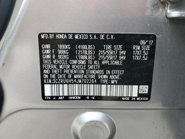 3CZRU6H54JM702264 - 2018 HONDA HR-V EX SILVER photo 13