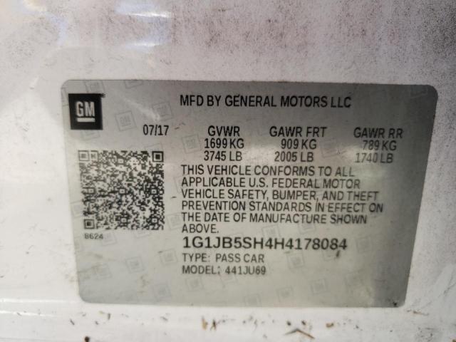 1G1JB5SH4H4178084 - 2017 CHEVROLET SONIC LS 白色 照片 13