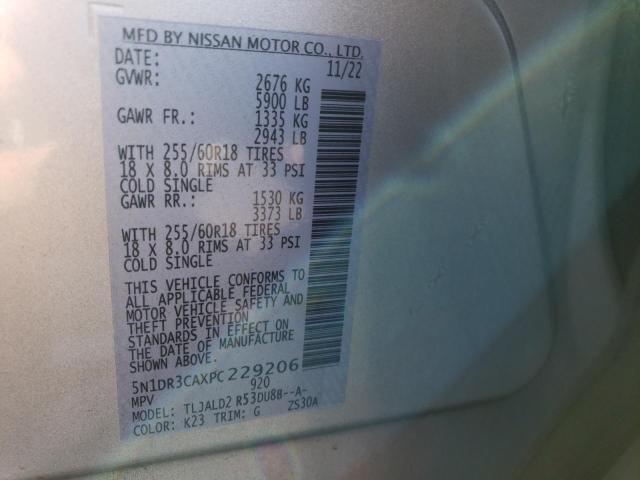 5N1DR3CAXPC229206 - 2023 NISSAN PATHFINDER SL SILVER photo 13